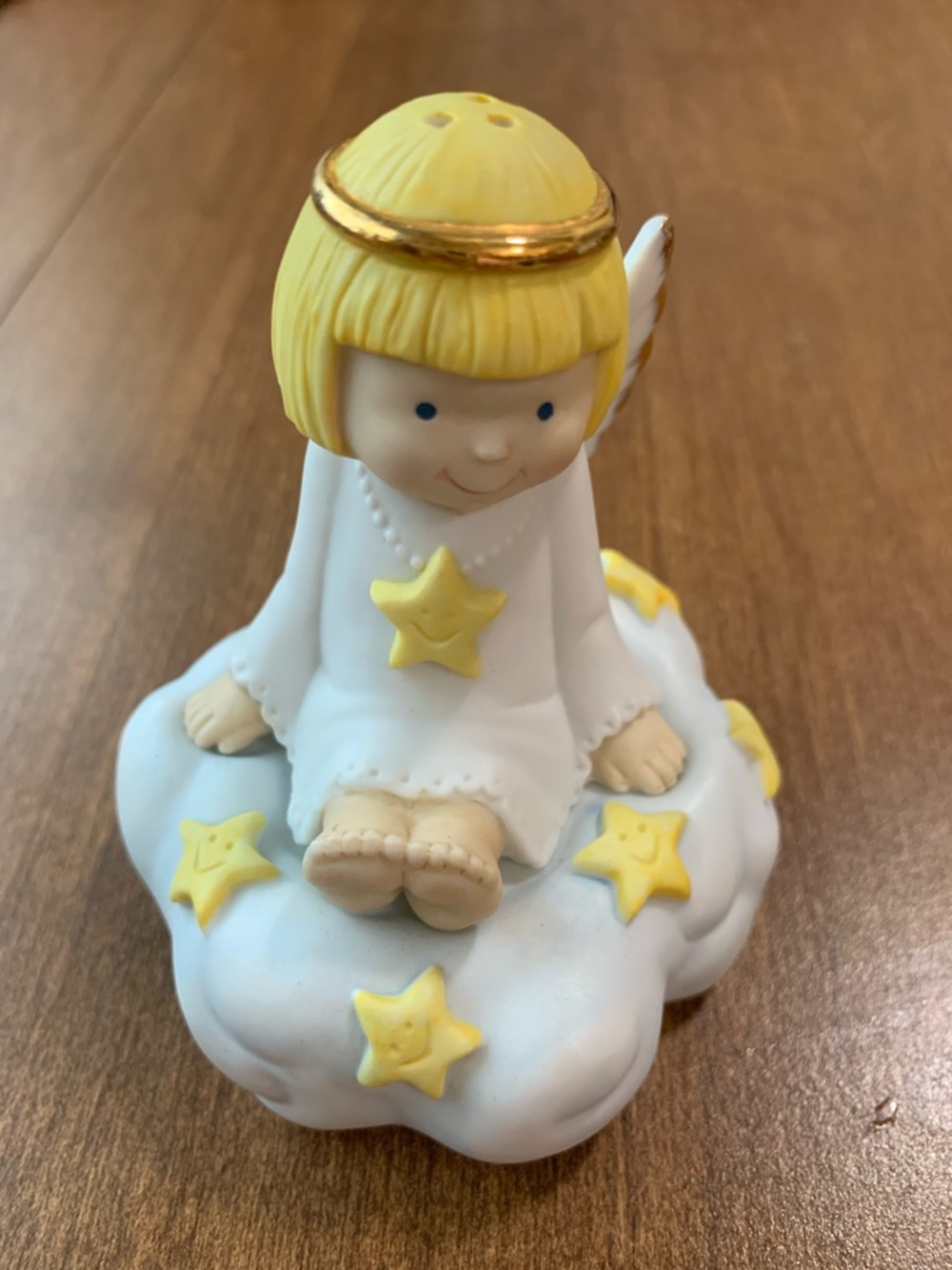Yellow Angel on Cloud Ceramic Figurine - Decorative Salt Shaker